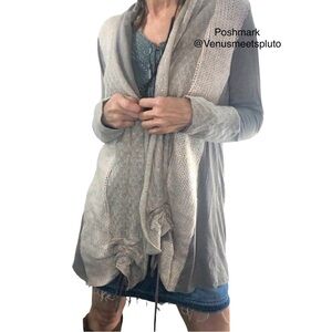 Venus Cottagecore Crochet Cardigan Sz S alpaca trim knit Romantic Boho Casual